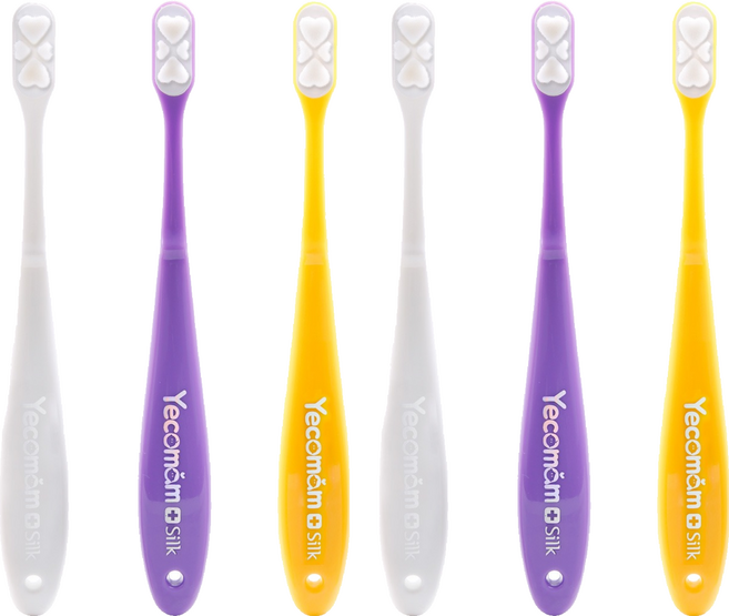 예꼬맘 실크 어린이 칫솔 1단계, 혼합색상, 1개입, 6개