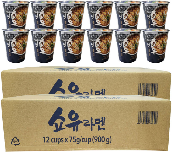 에이스쿡 쇼유 라멘 컵라면 소컵 75g, 24개