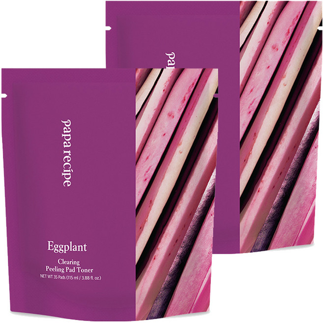 파파레서피 가지 클리어링 필링 패드 토너 리필 115ml, 35매입, 2개