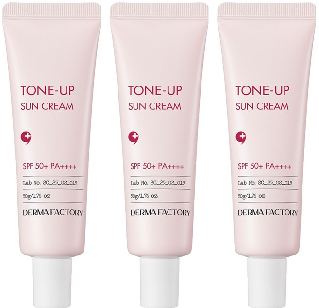 더마팩토리 무기자차 톤업 선크림 SPF50+ PA++++, 50g, 3개