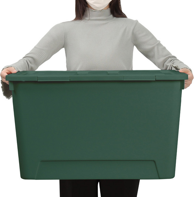 올리빙 도트 리빙박스, 모스그린, 2개