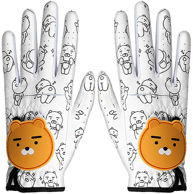 카카오프렌즈골프 아동용 라이언 골프장갑 양손용, 화이트, 1개