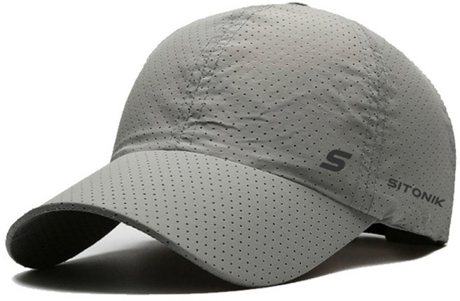 SITONIK 男女通用運動網眼棒球帽, 1個, 灰色