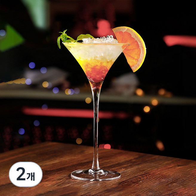 크리슨 마티니 칵테일 글라스 타고 와인잔 MT1801, 160ml, 2개