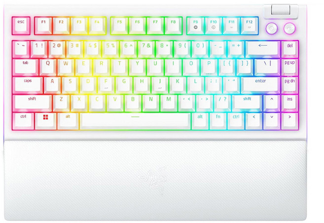 Razer 黑寡婦蜘蛛幻彩版V4 75%鍵盤 英刻, 白色, 1個, Orange Switch