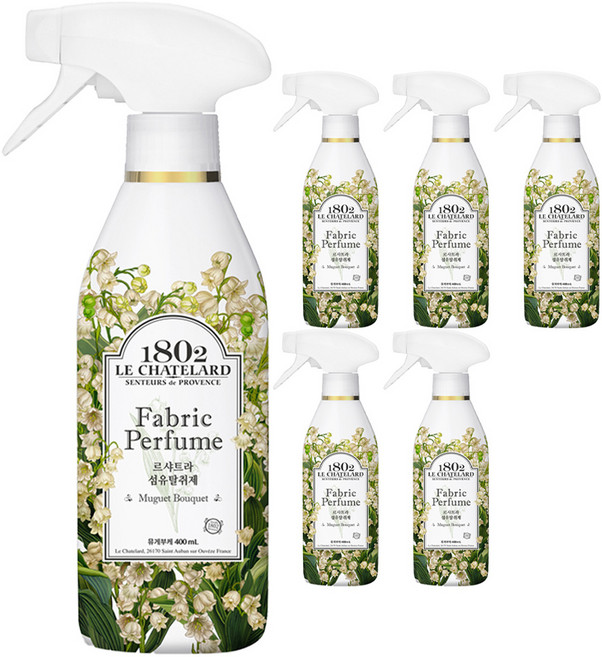 르샤트라1802 섬유탈취제 뮤게부케 본품, 400ml, 6개