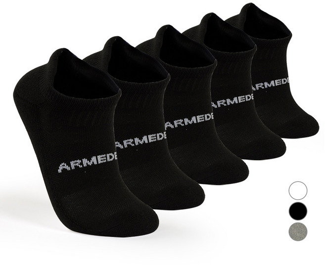 아르메데스 스포츠 양말 5족 세트 AR-11, 블랙, 5개