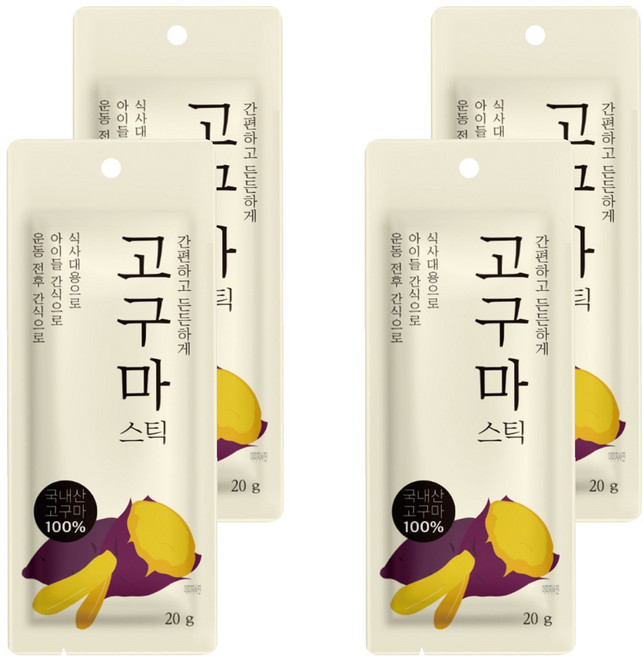 자연다움 국내산 고구마 스틱, 20g, 4개