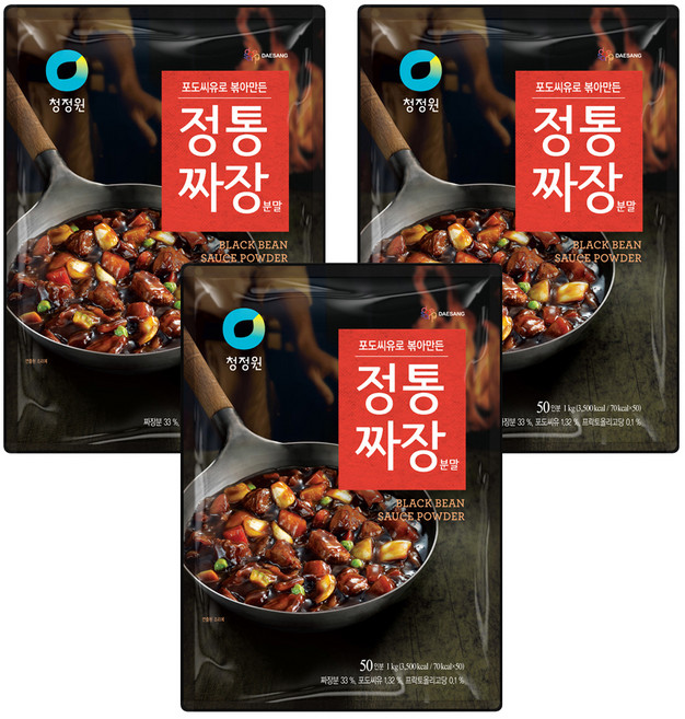 청정원 정통짜장 분말, 1kg, 3개