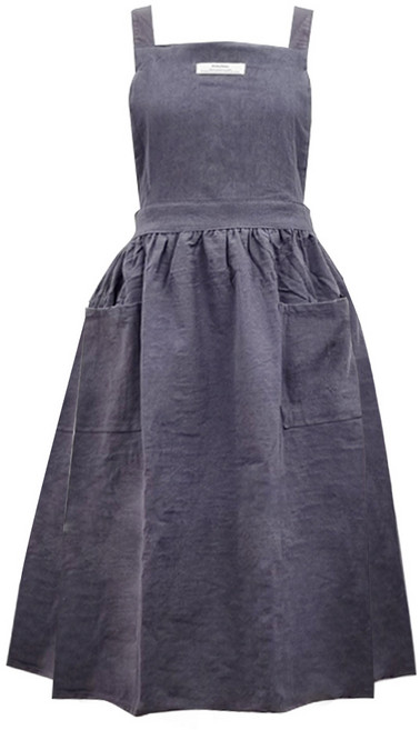 젊은이마켓 카페 바리스타 꽃집 공방 미술 어린이집 주방 린넨 앞치마, 블랙그레이, 1개