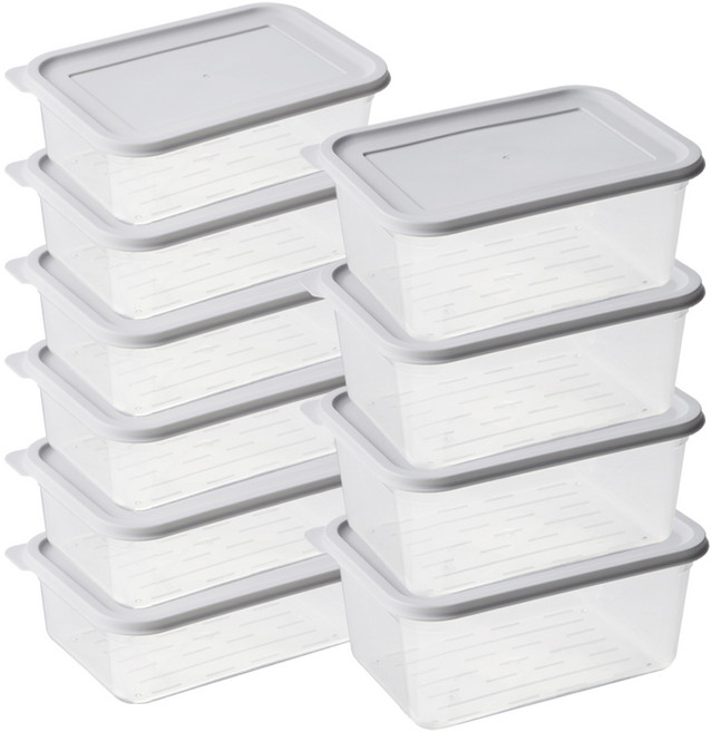 코멧 홈 국내생산 엘라스토머 직사각 다목적 보관용기 10개 혼합세트, 1세트