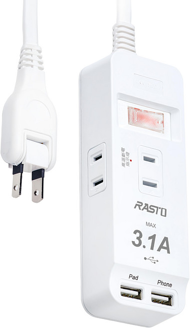 RASTO FE10 一開三插二埠USB延長線, 1.8m, 278g, 1條