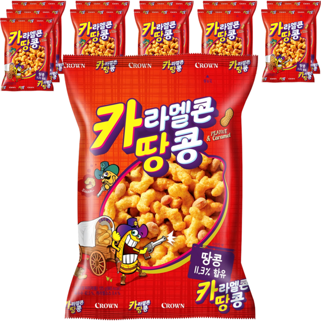 카라멜콘 땅콩, 125g, 12개
