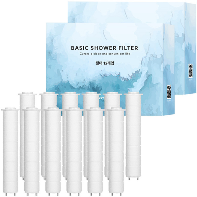 해피달링 베이직 샤워기 바디 필터 리필용 12p, 2개, 무향