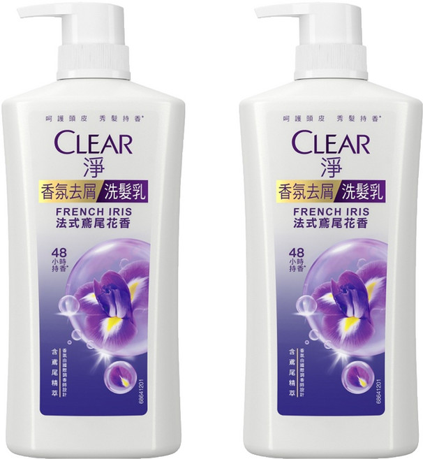CLEAR 淨 頭皮護理香氛去屑洗髮乳 法式鳶尾花香, 750g, 2瓶