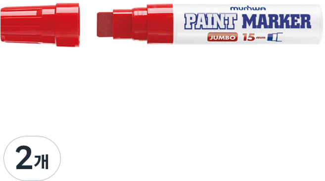 문화연필 점보 페인트마카 15mm, 빨강, 2개