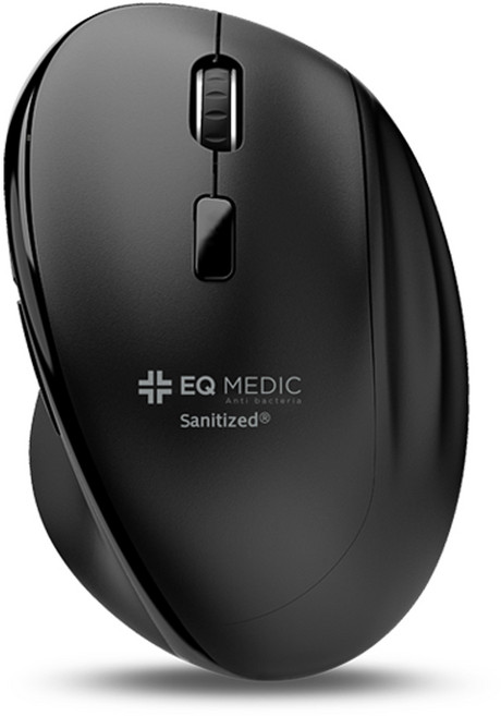 이큐메딕 항균 무소음 무선 버티컬 마우스, Sanitize-WM5, 블랙