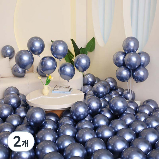 피앤비유니티 메탈 라운드 풍선 30cm 50p, 16 바이올렛블루, 2개