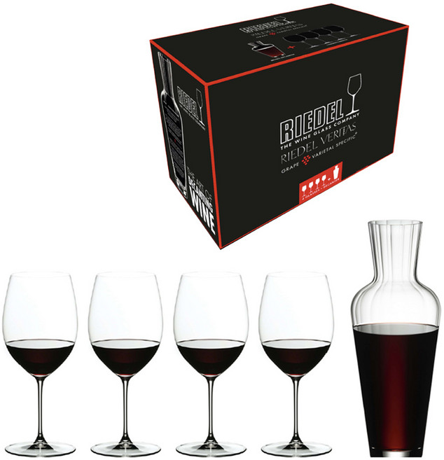 리델 베리타스 카베르네 / 메를로 와인잔 4p + 모젤 세트 5449/0-MOS, 625ml, 1세트