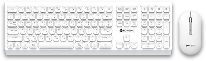 이큐메딕 항균 펜타그래프 저소음 무선 키보드 마우스 세트, 일반형, Sanitize-WS5, 화이트
