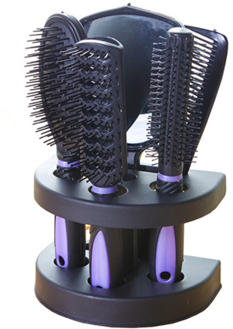 신신살롱 올인원 머리세팅 헤어빗 세트, 1개, 바이올렛