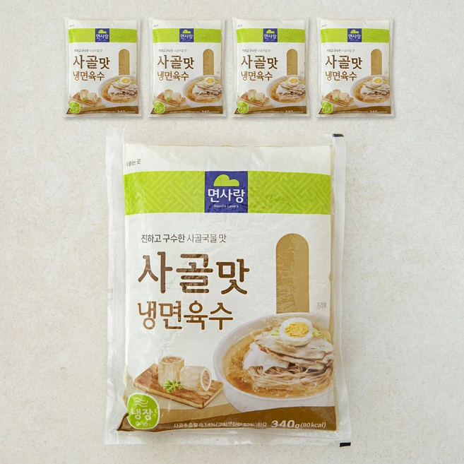 면사랑 사골맛 냉면육수, 340g, 5개 - 쿠팡