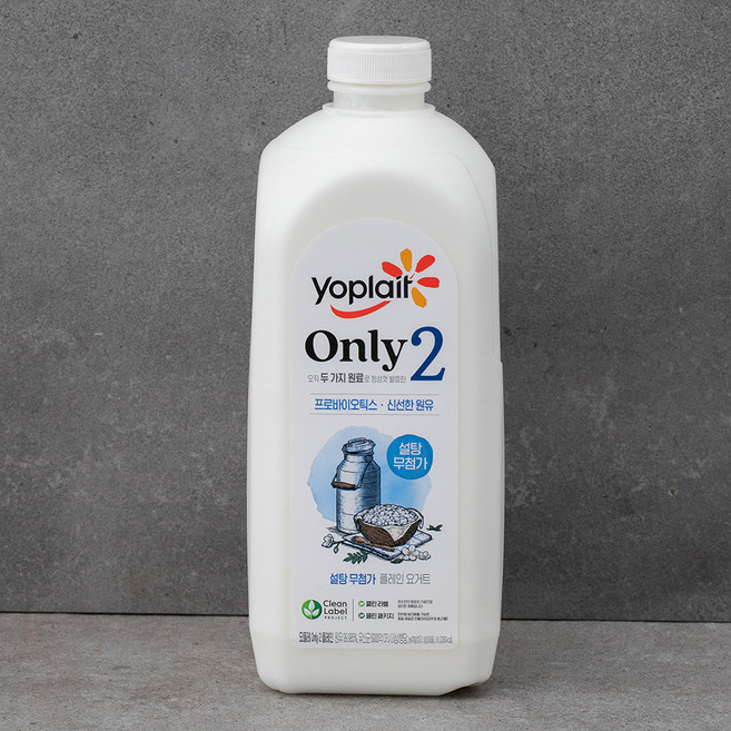 요플레 Only2 플레인 요거트, 1.8L, 1개입, 1개