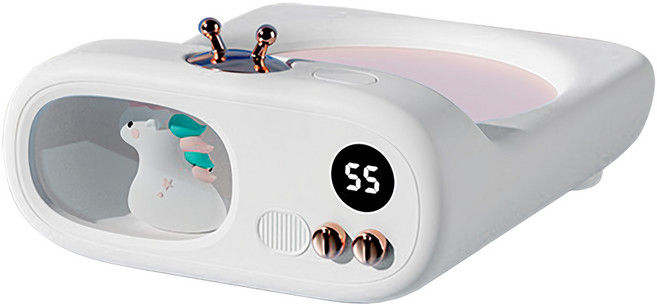 ANTIAN 萌寵TV數位顯示暖杯墊 智能重力感應恆溫杯墊/保溫杯墊/加熱杯墊 45°C/55°C/75°C, 獨角獸 白色, 1個