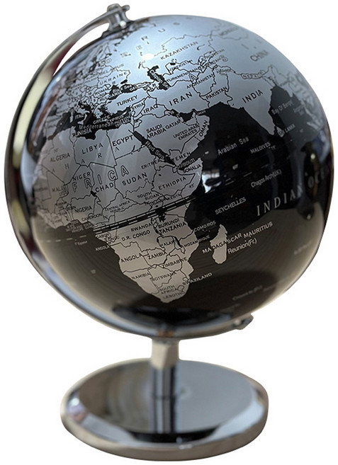 PM라이프 장식용 인테리어 미니 지구본, 블랙실버