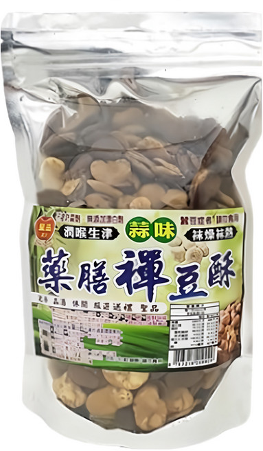 皇品 藥膳禪豆酥-蒜味, 340g, 1包