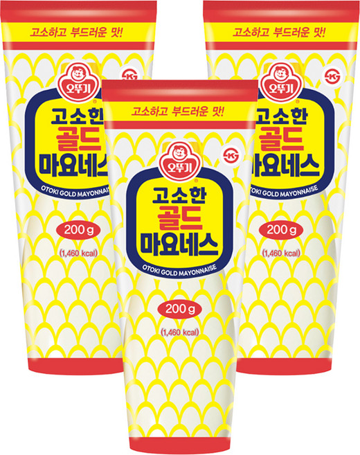 오뚜기 고소한 골드 마요네스, 200g, 3개