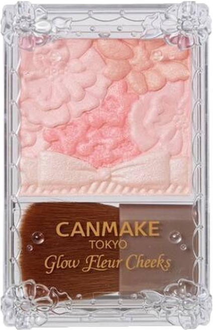 CANMAKE 台灣公司貨 花漾戀愛修容珠光腮紅 6.3g, 01蜜桃粉, 1個