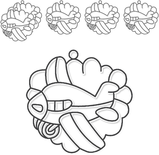 AMOS 阿摩司 壓克力模型版 小(7 x 7cm), 雲飛機, 6個