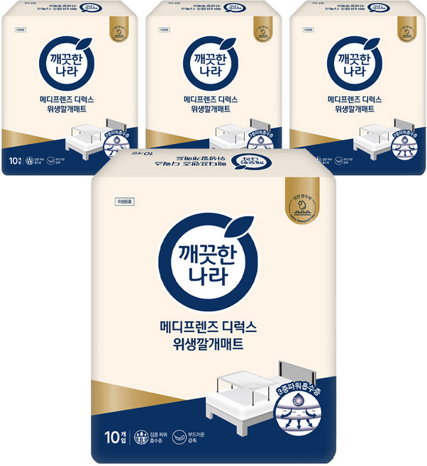 메디프렌즈 디럭스 위생 깔개매트, 10개입, 4개