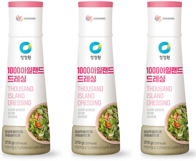 대상 청정원 1000 아일랜드 드레싱, 310g, 3개