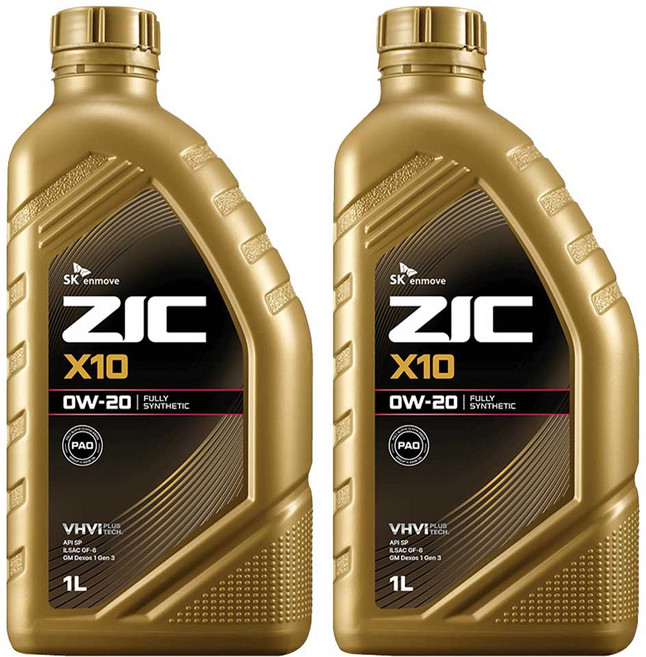 지크 X10 엔진오일, 2개, 0w20, 1L