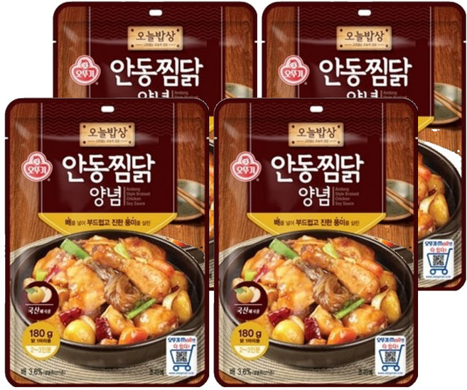 오뚜기 오늘밥상 안동찜닭 양념, 4세트, 180g