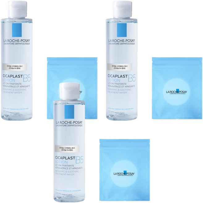 라로슈포제 시카플라스트 토너 B5 + 화장솜 30매 세트, 200ml, 3개