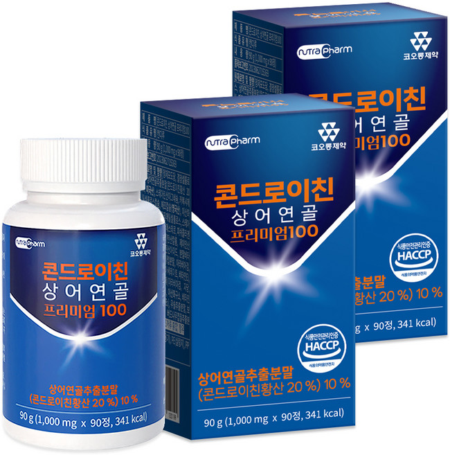 KOLON PHARMA 軟骨素鯊魚軟骨 Premium 100, 90錠, 2個