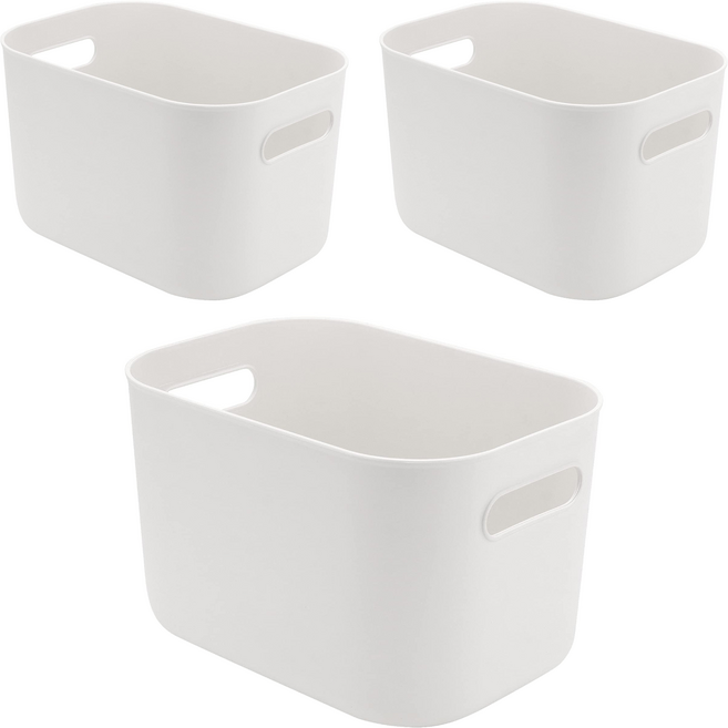 小麥購物 日式收納盒B C396 218g, 方盒 白色, 3個