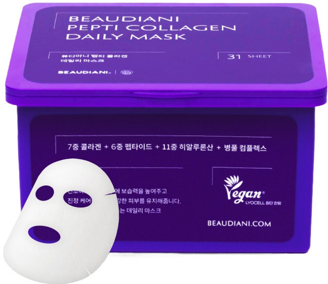 뷰디아니 펩티 콜라겐 데일리 마스크, 31개입, 1개