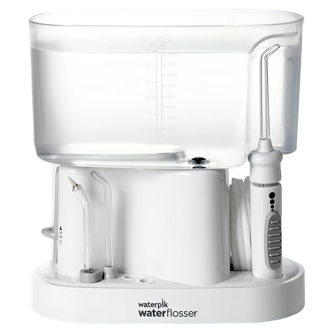 Waterpik 沖牙機 美國牙醫學會認證 1公升大容量水箱 三支噴頭 六段水壓調節, WP-72C, 白色