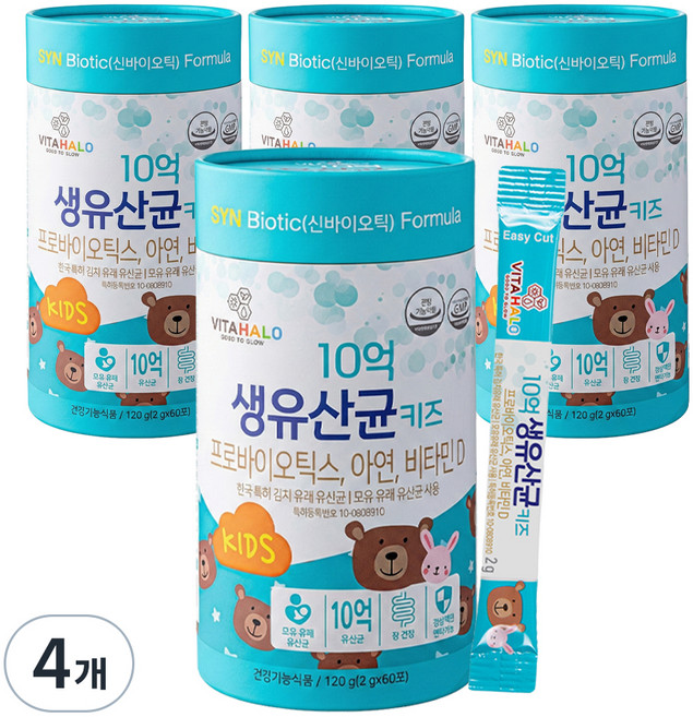 비타할로 10억 생유산균 키즈, 120g, 4개