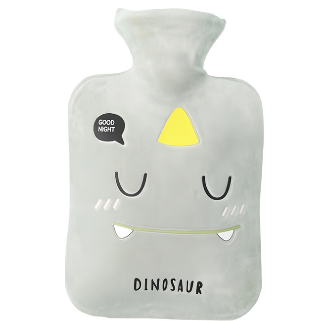 HOME GYM CLUB 居家健身 絨毛熱水袋 綠色恐龍 31.6 x 19.6cm 2L, 1個