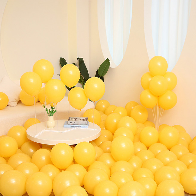 피앤비유니티 스탠다드 라운드 풍선 25cm 100p, 15레몬옐로우, 1개