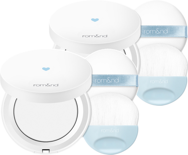 rom&nd 台灣公司貨 控油定妝蜜粉餅 12g, 白色, 2個