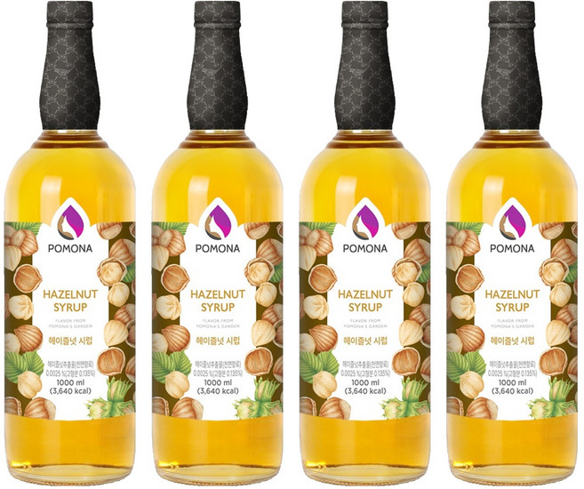 포모나 헤이즐넛 시럽, 1L, 4개