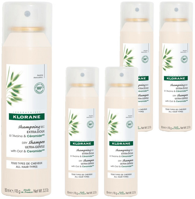 클로란 오트 앤 세라마이드 드라이 샴푸 민감 모든 두피용 오트향, 150ml, 5개