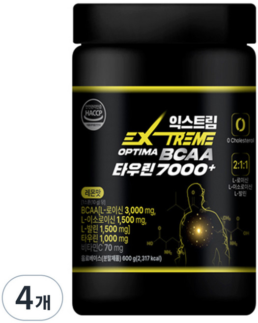 익스트림 OPTIMA BCAA 타우린 7000+, 600g, 4개