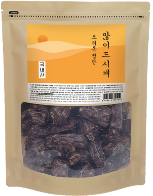 바이케이알 많이드시개 대용량 수제 간식, 오리목절단, 400g, 1개